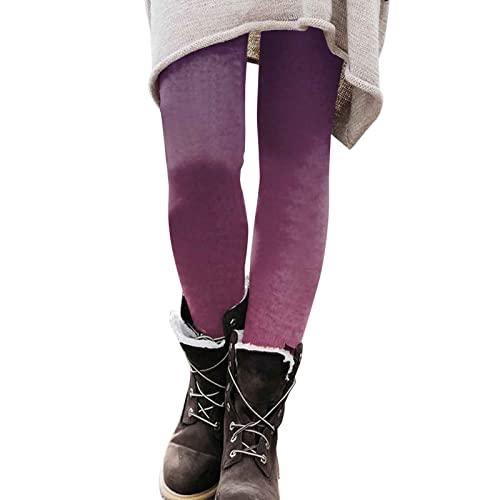 High Waist Hose Damen Elegant Hoch taillierte, nahtlose Workout-Leggings Bedruckte Yoga-Leggings für Damen, Laufhose Damen Freizeithose High Waist Hose für Alltag Freizeitaktivitäten (Purple, L)