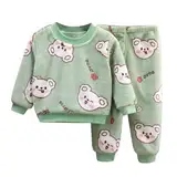 Generisch Baby Flannel Zweiteiliger Schlafanzug Kleinkind Kinder Mädchen Jungen Niedliche Katze Pyjama Set Herbst Winter Fleece Schlafanzüge Nachtwäsche Set 80 86 92 98 104 110 116 122 128