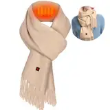 Qdreclod Beheizter Schals für Damen Herren Schal Beheizte USB Wiederaufladbar Scarf Schal Warm Herbst und Winter Schal mit 3 Stufen Einstellbarer Temperatur Wrap Schal (khaki)