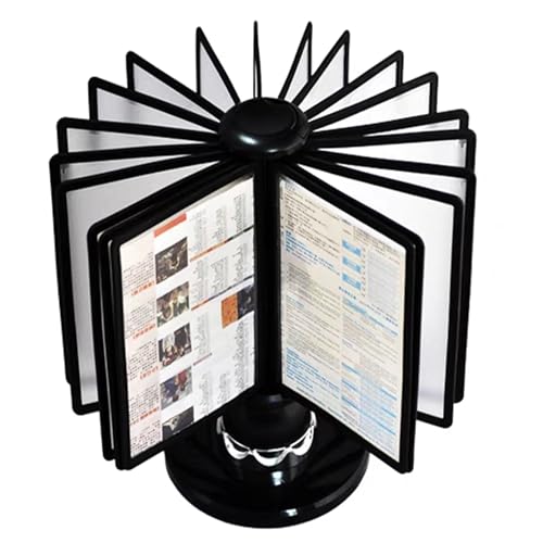 Schreibtisch-Referenz-System, Desktop-Referenzsystem, 20 doppelseitige Tafeln, 40 Blatt Kapazität, Katalog-Display-Rack, for Büro/Zuhause Anzeige und Lagerung A4 Dokumente, platzsparend(Color:Black)