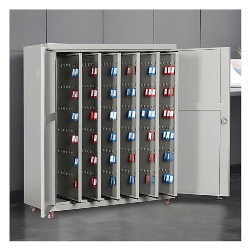Schlüsselschrank aus Stahl mit großer Kapazität, 600 Bit, mit Schloss, ideal für Immobilienagenturen, Immobilienverwaltung, Autoschlüsselaufbewahrung, inkl. Haken und Etiketten für die Nization