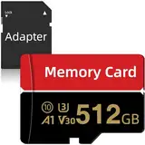 Speicherkarte 512 GB, Skalak Full HD TF-Karte mit Adapter, High-Speed Memory Card Hohe Kapazität 512 GB Mini TF-Karten für Kameras/Drohnen/Smartphones/Tablets