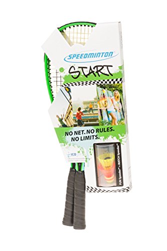 Speedminton Startset - Original Speed Badminton/Crossminton Starter Inklusive 2 Speeder, Grün/Blau/Rot/Schwarz