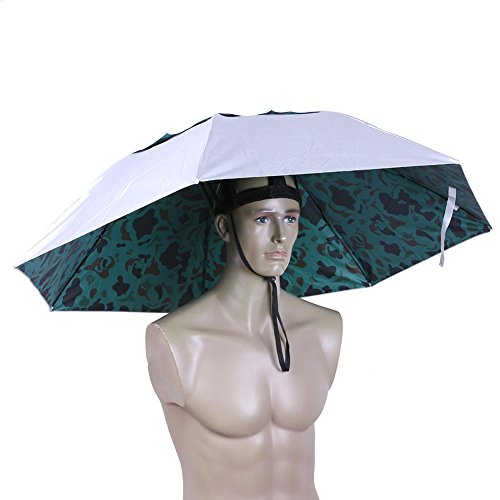 Demiawaking Regenschirm für Regen und Sonne, Angelhut, Sonnenschutz, tragbar, UV-beständig Sonnenschirm, Regenschutz, Reise-Hut, Outdoor-Regenschirm zum Angeln, Durchmesser 95 cm (Camo)