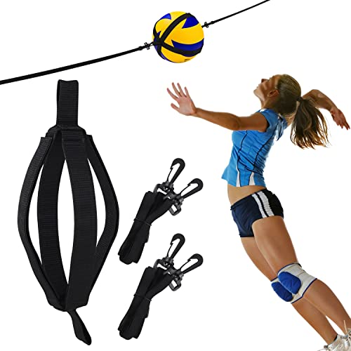 TOBWOLF Volleyball Spike Trainer, Volleyball Spike Trainingssystem für Säule, Volleyball Ausrüstung Trainingshilfe verbessert das Servieren, Springen, Arm Swing Mechanik und Spiking Power in Schwarz