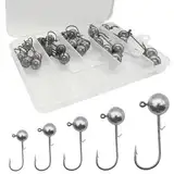 Klein Jigköpfe Set (25 Stück), Jigköpfe für Gummifische, Für Gummifische Zander Angelzubehör, 7g/10g/12g/14g/17g