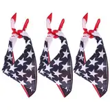 3Pcs Amerikanische Flagge Bandana Stirnband USA Flagge Kopfbedeckung Unisex Bandanas Patriotische Accessoires