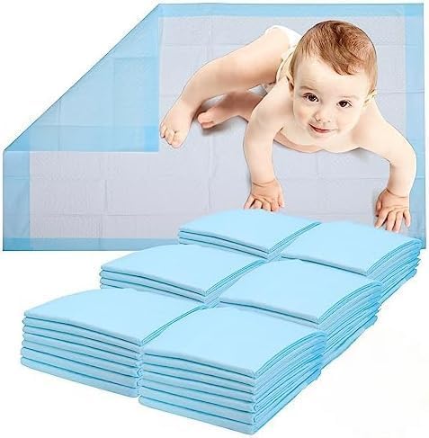 HEALQU Wickelunterlage Einweg – Baby Wickelauflagen 100 Stück – extra weich, saugfähig und wasserdicht – Für sauberes Wechseln von Windeln, ideal für unterwegs (43 x 60cm)