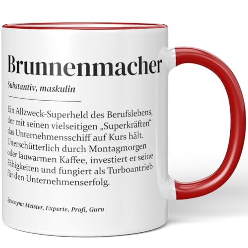 JUNIWORDS Tasse, Definition Brunnenmacher, Rot (7207952)