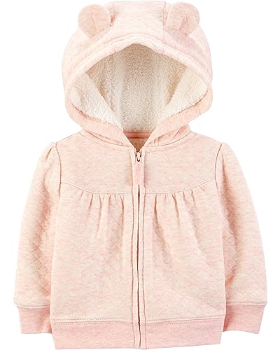 Simple Joys by Carter's Unisex Baby Pulloverjacke mit Kapuze und Sherpa-Futter, Rosa, 6-9 Monate