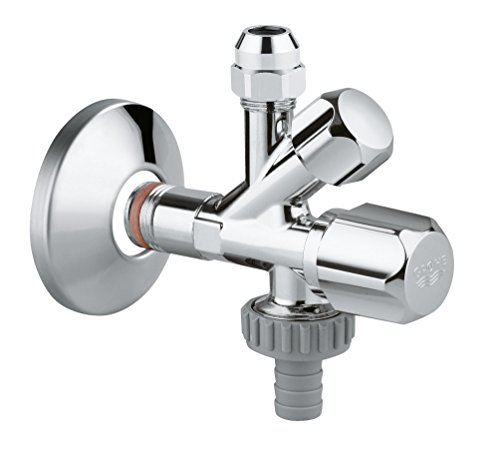 GROHE Original WAS - Kombi-Eckventil (mit selbstdichtendem Anschlussgewinde, Wandanschluss, mit Schlauchanschluss), chrom, 22036000