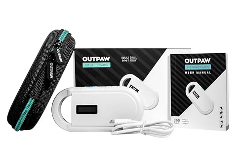 OUTPAW Tierchip Lesegerät Chipleser für Tiere RFID Chip Microchip Tiere ISO Transponder zur Tieridentifikation