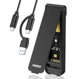 FIDECO M.2 NVME Gehäuse, 10Gbps M2 SSD Gehäuse, USB 3.2 Gen 2 NVMe zu USB Adapter für NVMe PCIe M-Key/M+B Key, Sandwich-Design, Werkzeuglose Installation, Unterstützung von UASP und Trim