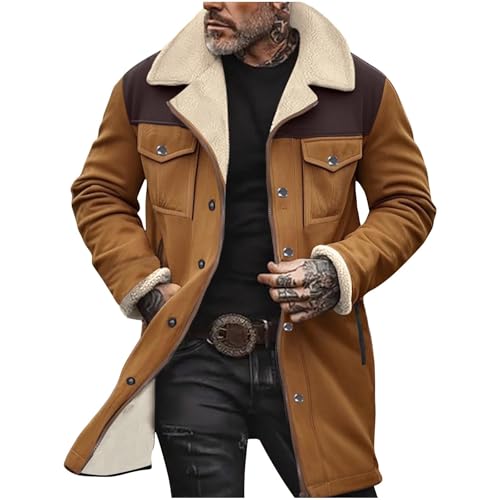 Lederjacke Herren Ledermantel Herren, Lederjacke Bomber Warm Filling Biker Motorrad Pelz Mantel Jacke,Lederjacke,Jacke Herren Schwarz Winter Jeansjacke Herren Gefüttert Black Friday 2024 Angebote