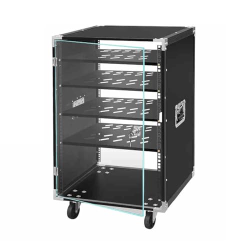 STCERY Audio Rack HiFi Regal, Medien-Stereoschrank-Ständer, Aufbewahrungsschrank, HiFi-Audioschrank Regale Mit Verstellbarem Regal, für Heimkino/Schlafzimmer/Büro