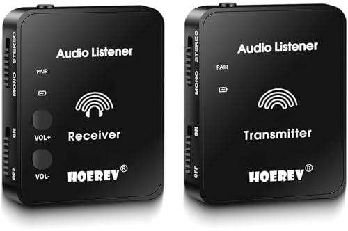 Hoerev In-Ear Monitoring Kopfhörer – Professionelles Audio und 2.4G Stereo Technologie, Hochleistungs-Operation – Ideal für Studioqualität, Live-Auftritt, EIN Satz Empfänger und Sender