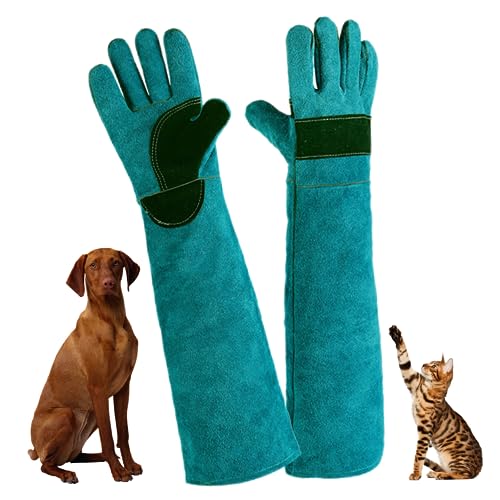 Tierhandling Handhäute 23,62 Zoll langes Hundetraining Handschuhe Bite Proof Handschuh Anti-Kratzer-Kaufhöhe Sicherheitshandschuhe für Katzenschlangen Echsen Falcon Reptile Tierhandhabung Handling Ha