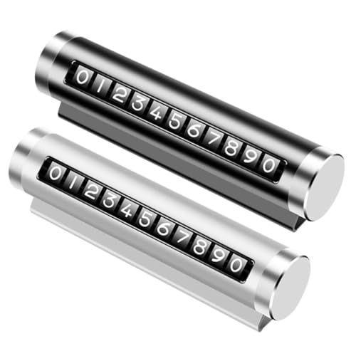 GANAZONO 2stücke Aluminium Legierung Temporäre Parkkarte Für Einstellbare Telefonnummern-Platte Elegantes Design Für Wohngebiete Mit Begrenztem Parkraum Langlebig Und Praktisch