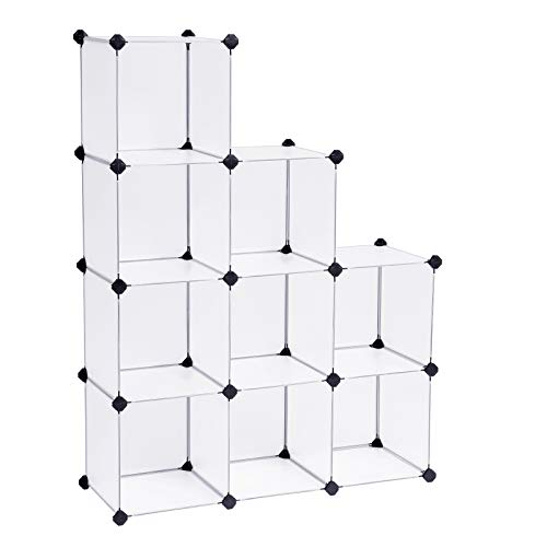SONGMICS Kunststoffschrank, Kleiderschrank, Badezimmerregal, Schuhregal, Weiß, 93 x 31 x 123 cm, LPC115S