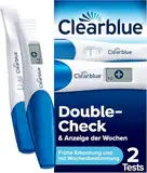 Clearblue Schwangerschaftstest Kombipack Double-Check Früh & Woche, 2 Tests (1 digital 25 mIU/ml, 1 visuell 10 mIU/ml), Pregnancy Test / Frühschwangerschaftstest, Schwangerschaft Wochenbestimmung