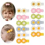 Nogeqi 12 Stück Haarspangen Kleinkind Mädchen, Gänseblümchen Haarspangen Baby Spangen Mädchen Süßer Blumen Haarspange Baby Haarspangen Kinder Daisy Flower Hair Clips für Feines Haar