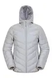 Mountain Warehouse Seasons reflektierende Steppjacke für Damen - leichte und Wasserabweisende Jacke mit wattierter Isolierung und mittigem Reißverschluss Grau 42