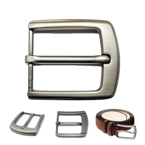 Gürtelschnalle Herren,Metall Belt Buckle,Zinklegierung Poliert Gürtelschnallen 40mm,Einzelne Zinken Quadratische Gürtelschnalle,Men's Belt Buckles,Klassische Ledergürtel Ersatz,für Men Ersatzschnalle