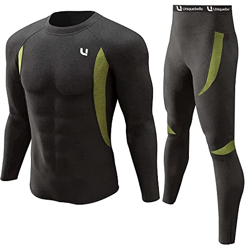 UNIQUEBELLA Thermo Unterwäsche Set, Funktionswäsche Herren Skiunterwäsche Winter Suit Ski Thermo-Unterwäsche Thermowäsche Unterhemd + Unterhose