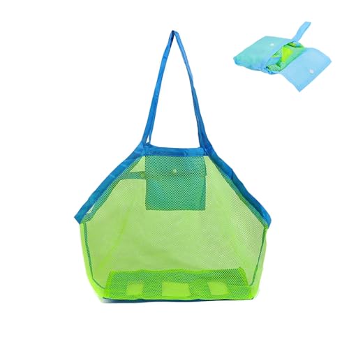 GeekerChip Strandspielzeug Tasche Groß,Sandspielzeug Tasche,Strandtasche Strandspielzeug,Aufbewahrungstasche für Strandspielzeug Wiederverwendbare Faltbare für Wasserspielzeug Urlaub(Grün)