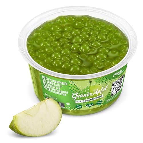 INSPIRE FOOD Bubble Tea Perlen Grüner Apfel für Bubble Tea | Popping boba Perlen, Tapioka Fruchtperlen und Boba Perlen - 100% vegan und glutenfrei, ohne künstliche Farbstoff, 450g