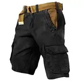 bermuda shorts herren, Cargo Shorts Herren Kurze Hosen Sommer Cargoshorts mit Taschen - Männer Arbeitshose Basic Große Größen Leicht Bermuda Shorts Chino Hose Wanderhose Outdoor Freizeithose