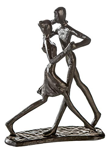 Casablanca Deko Skulptur Dancing - Dekofigur modern Tanzpaar - Eisen - Farbe: Braun brüniert - Höhe 17 cm