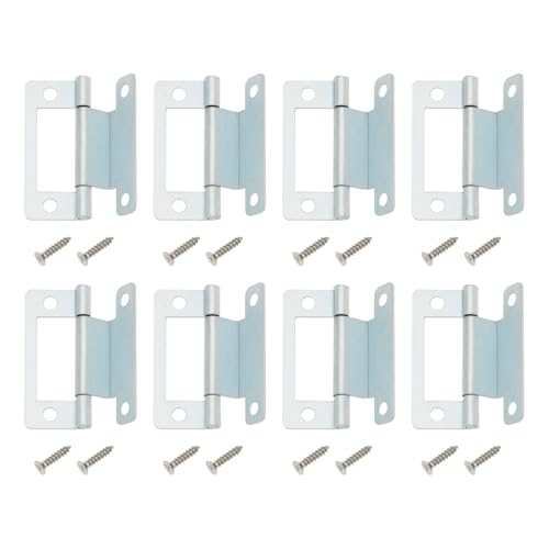 SG Store 8 Stück gekröpfte bündige Scharniere, 50 mm, mechanische Scharniere, Möbelbeschläge für 15–19 mm Schranktüren, Wohnmobil, Wohnwagen, Wohnmobile, Wohnmobile, Türen (mit Schraube)