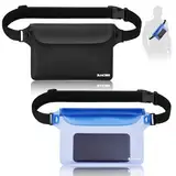 Zacro wasserdichte Tasche mit verstellbarem Hüftgurt 2 Stück wasserdichte Beutel, Bauchtasche Handyhülle Schutzhülle Strand-Tasche für Wassersport, Strand, Schwimmen, Bootfahren, Radfahren, Wandern
