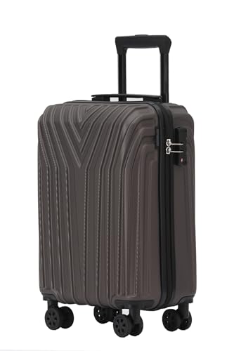 BEIBYE Kofferset Rollkoffer Koffer Hartschale,TSA Schloß, Zwillingsrollen, Erweiterung (Coffee, 55 cm)