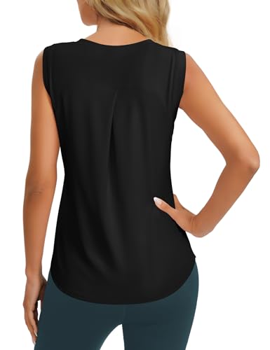 Dawnrole Damen Sport Top Ärmelloses Tennis Fitness Shirt Damen Leichte Yoga Sport Oberteile
