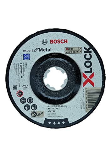 Bosch Professional 1x Gekröpfte Schruppscheibe Expert (für Metall, X-LOCK, Ø125 mm, BohrungsØ: 22,23 mm, Dicke:6 mm)