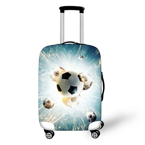 Fußball Kofferabdeckung Graffiti KofferschutzhüLle Bevorzugt Von Sportenthusiasten Kinder Jungen Männer Elastischer Anti-Kratz Reise Luggage Cover 19-32 Zoll Kofferschutz (Style 2, M(22-25inch))