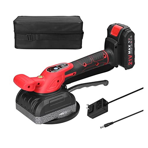 Fliesenwerkzeuge, Tragbarer Fliesenrüttler mit Saugnapf, Fliesenverlegemaschine, einstellbares automatisches Bodenrüttler-Nivellierungswerkzeug mit Batterie(1 Battery Plug)