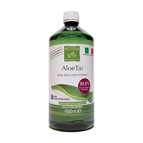 Benessence - Aloe Juice: Aloe Vera-Saft mit Echtem Fruchtfleisch – Nicht Pasteurisiert und Ungefiltert - 1L