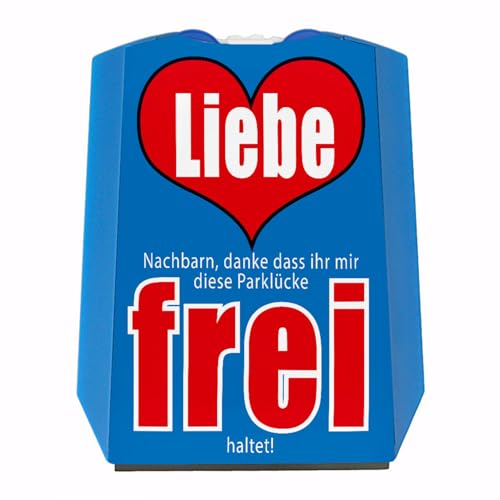 Parklücke freihalten Parkscheibe mit Botschaft an die Nachbarn Variante 1 mit 2 Einkaufswagenchips EIN lustiger Hinweis an die Nachbarschaft