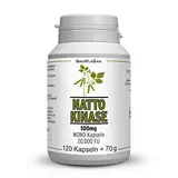 Nattokinase 100mg pro Kapsel (vegan) 20.000 FU, ohne Vitamin K1 & K2, ohne mikrokristalline Cellulose & Magnesiumstearat (120 St.)