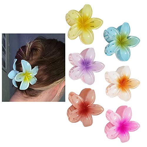 Yocuzee 6 Stück Blumen Haarspangen, niedliche Acryl-Haarklammern für Frauen, große Haarklammer für dickes Haar, starker Halt, Haarspange für Frauen, Mädchen, Geschenke