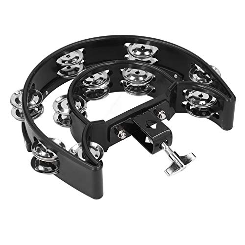 Tamburin Zubehör für Schlagzeugbecken Hi Hat Tambourine Percussion Hi Hat Tambourine Drum Set Handglockenrassel Lose Zweireihige Glocken Ktv Drum Tamburine