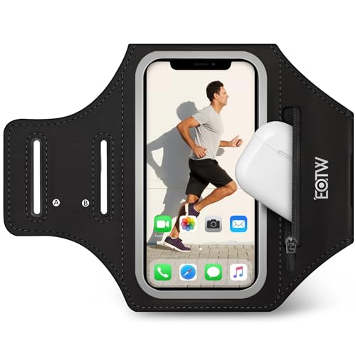 Handytasche Joggen Sportarmband Handyhalterung Arm mit Airpods Tasche für iPhone 15/14/13/12 Pro Max Galaxy S24+/S23+/S22/S21/S20 Google Pixel 7/7 Pro(6,2"~6,8")