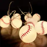 Baseball Lichterkette,1.5M 10LED Kinderzimmer Lichterkette,LED Lichterkette Baseball Design Batteriebetrieben,für Themenparty,Weihnachten,Inneneinrichtung,Party Deko