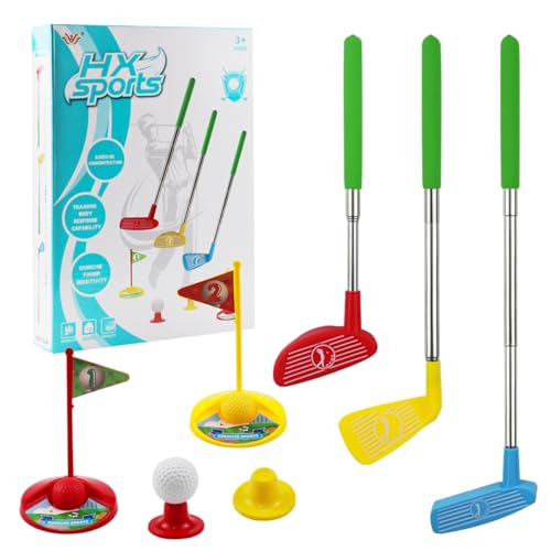 12 PCS Minigolf Kinder, Golfschläger 5-7 Jahre, Einziehbare Golfschläger Kinder, Minigolf für Zuhause, Minigolfschläger, Kinderspielzeug für Draußen und Drinnen