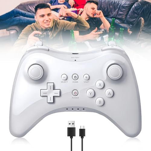 Delamiya Kompatibel für wii u pro controller, Wireless Classic Wireless Game Controller Joypad Fernbedienung für Wii U Pro Erweiterung Wireless Pro Controller kompatibel für Wii U Gamepad Konsole