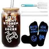 HUIKUANGEU Gaming Socken mit Spruch Cocktailgläser,Geschenke für Männer Weihnachten,Lustige Socken,Weihnachtsgeschenke für Männer,Cocktailgläser mit Deckel,Gamer Geschenk,Lustige Geschenke