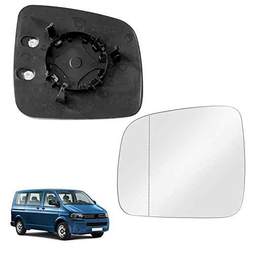 Ersatz Spiegelglas Heizbar Links Kompatibel mit VW Transporter T5 2003-2009 & Caddy 2004-2015 Spiegelglas Außenspiegel Glas